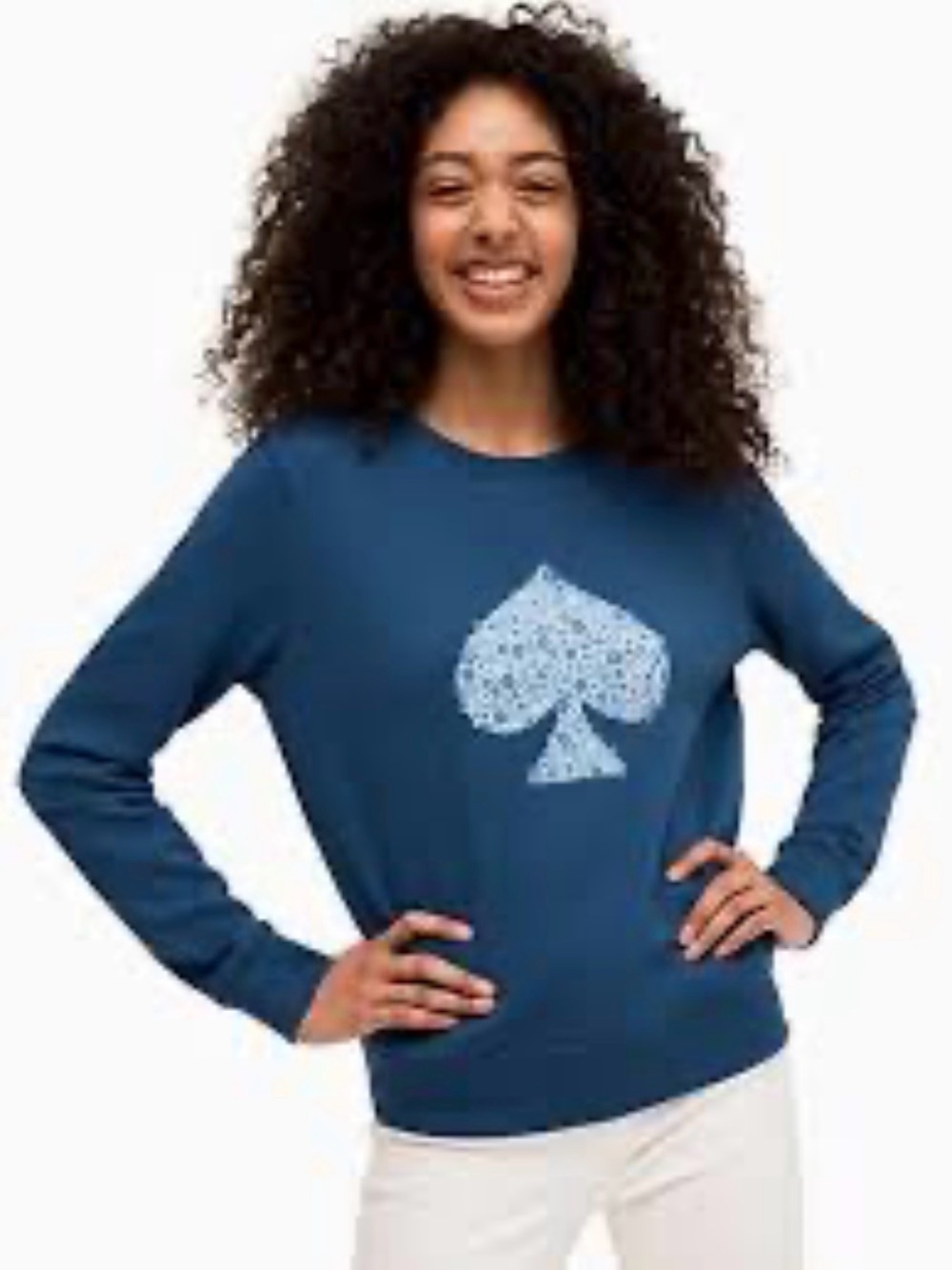 kate spade Blue Crewneck Sweatshirt with Spade Graphic